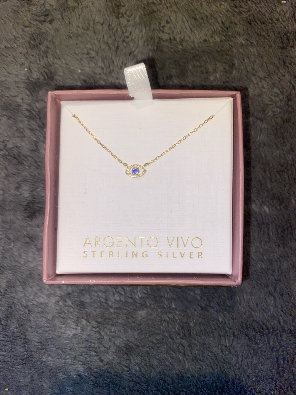 Argento Vivo Gold Plated Sterling Silver Necklace with Blue Eye Charm